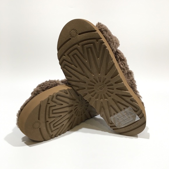 UGG Fuzz Sugar Cross Slide Women’s Sandals -Hickory Brown -US 11 -NEW - Picture 6 of 6